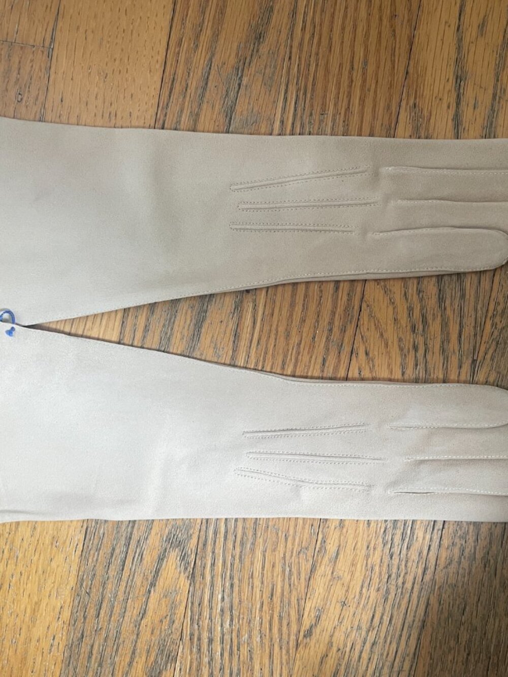 Vintage Kislav Gloves Suede Tan Size 6 11" NWT Made in France - Picture 6 of 11